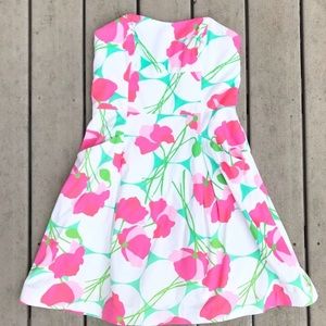 LILLY PULITZER Blossom Poppy Strapless Dress 8